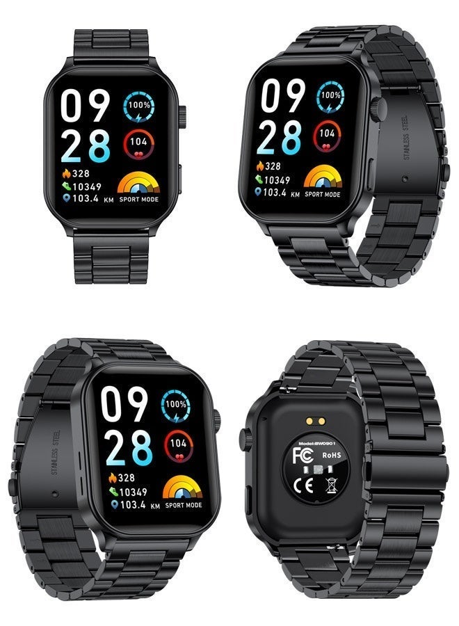 LIGE Top Brand Luxury Men's Smartwatches 2.01-Inch HD Large Screen, Zinc Alloy Case, 100+Sports Mode And Heart Rate Monitoring, 15 Days Long Standby Battery Life, IP68 Waterproof Smart Watches For Men Black - Image 2