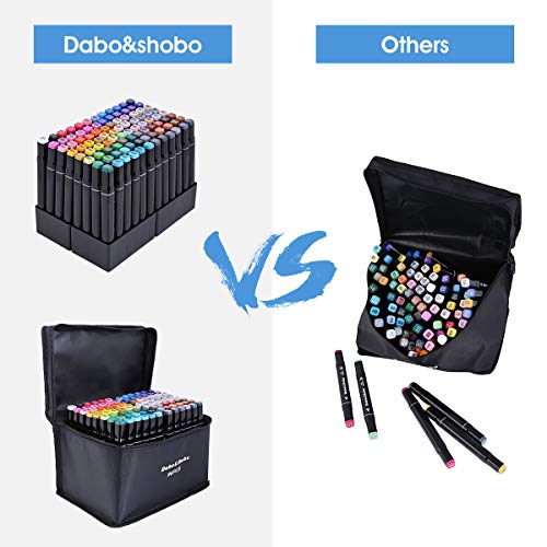 Dabo&Shobo 96 Color Alcohol Marker Pen, Bright Permanent Markers For Coloring, Markers For Adults Coloring Book, Wide Chisel And Fine Tip, Dual Tip Design Equipped with Black Suitcase - Image 3
