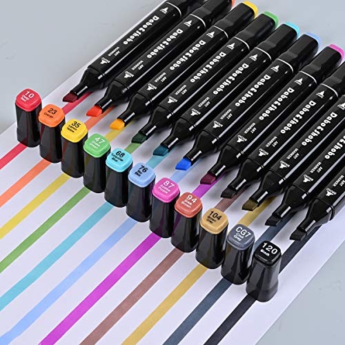 Dabo&Shobo 96 Color Alcohol Marker Pen, Bright Permanent Markers For Coloring, Markers For Adults Coloring Book, Wide Chisel And Fine Tip, Dual Tip Design Equipped with Black Suitcase - Image 2