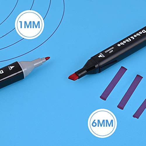 Dabo&Shobo 96 Color Alcohol Marker Pen, Bright Permanent Markers For Coloring, Markers For Adults Coloring Book, Wide Chisel And Fine Tip, Dual Tip Design Equipped with Black Suitcase - Image 4
