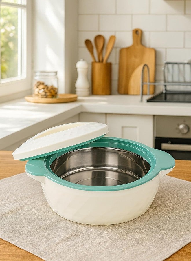 HelloKit Insulated Hot Pot Casserole, Double Wall Thermal Container with Stainless Steel Inner, Cream Green, 1500 ml Capacity for Kitchen and Dining - Image 5