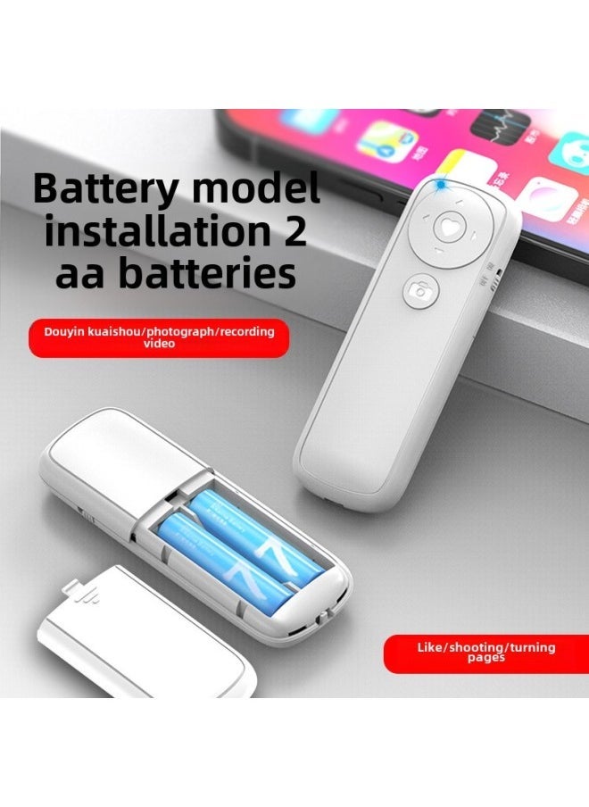 Multi-function Tremolo Remote Control No.7 Dry Battery Selfie Live Camera Brush Video Praises Bluetooth Remote Control-Color:7 Dry Cell-white S88 - Image 1