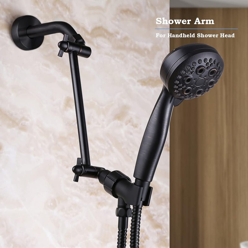 Oysdmn Shower Extension Adjustable Height and Angle Shower Head Extension Arm for Rain Shower Head, Shower Arm Extender Hardware (Oil Rubbed Bronze, 8 Inch) - Image 2