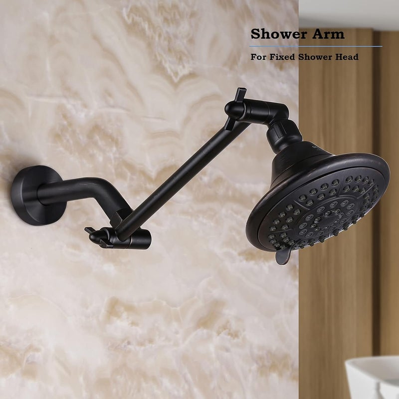 Oysdmn Shower Extension Adjustable Height and Angle Shower Head Extension Arm for Rain Shower Head, Shower Arm Extender Hardware (Oil Rubbed Bronze, 8 Inch) - Image 3