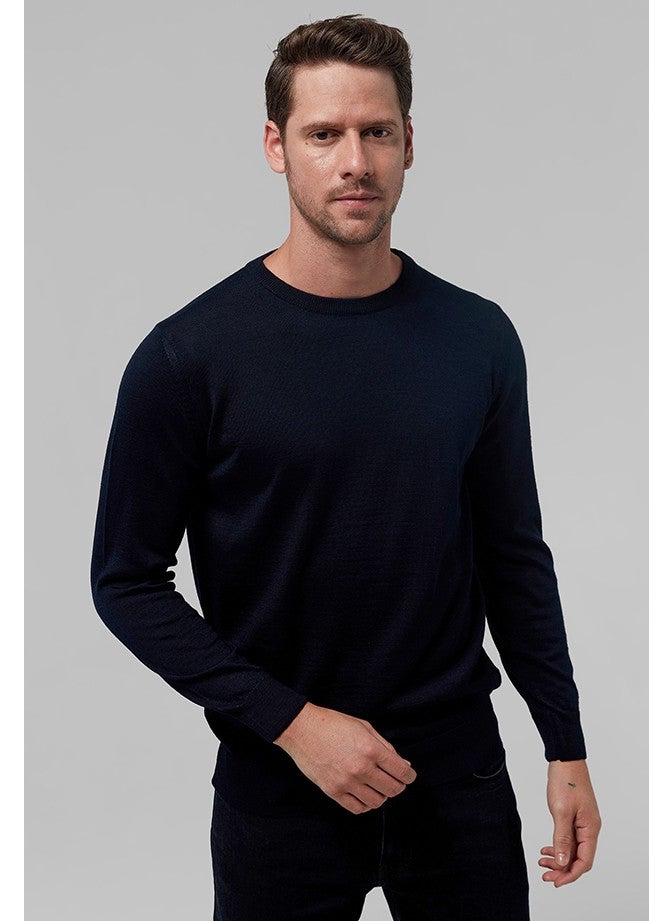 Regular Fit Navy Blue Plain Knitted Sweater 9HF060632004D - pzsku/Z7A7B645DA4485F0BFA7FZ/45/_/1732551473/82b3c001-6a1a-48d2-8078-fb3f4aef8253