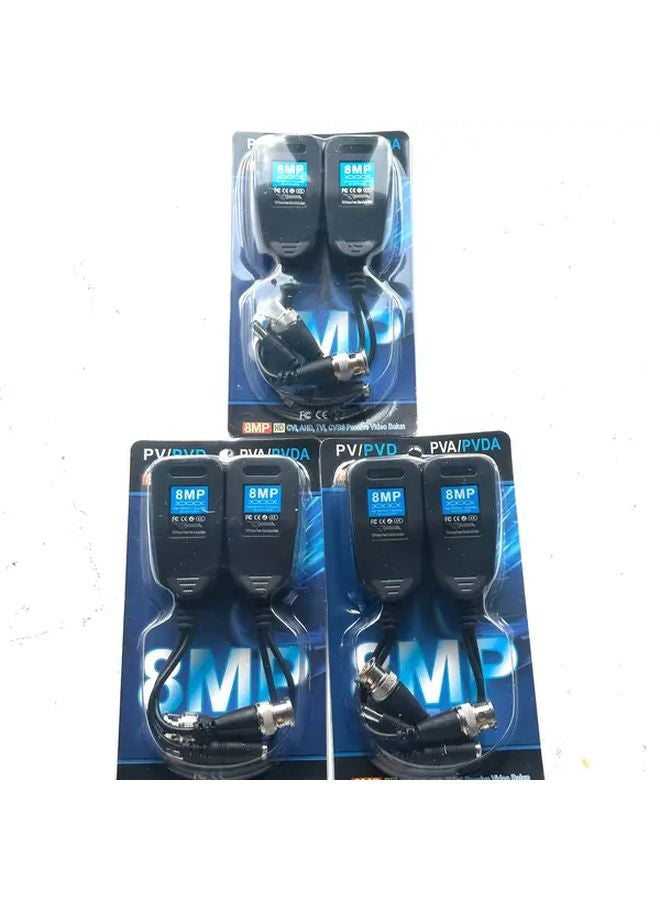 3 Pairs CCTV Video Balun BNC to RJ45 8MP Passive Twisted Pair UTP Balun for Camera - Image 1