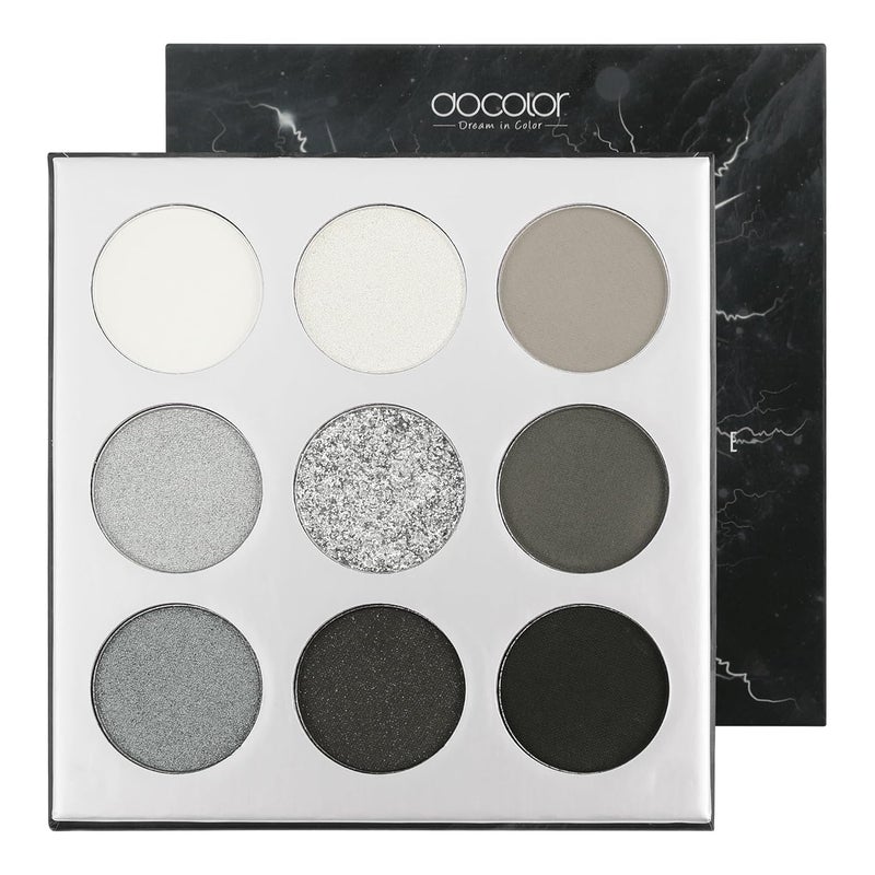 docolor Eyeshadow Palette 9 Colors Black Eyeshadow Gemstone Shadow Palette Highly Pigmented Mattes Shimmers Naked Smokey Glitter Cream Colorful Powder Blendable Long Lasting Waterproof Makeup Palette