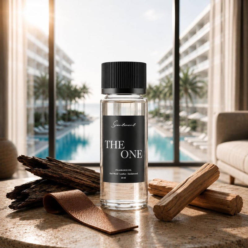 Scentiment Diffuser Oil - The One | Inspired by Hotel Miami Beach Lobby Scent | Aromatherapy Fragrance Oil | Notes of Cardamom, Leather, Lemon with Cinnamon & Sandalwood (50ml) - Image 1