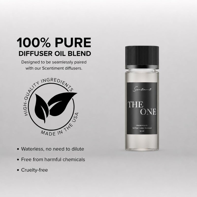 Scentiment Diffuser Oil - The One | Inspired by Hotel Miami Beach Lobby Scent | Aromatherapy Fragrance Oil | Notes of Cardamom, Leather, Lemon with Cinnamon & Sandalwood (50ml) - Image 3