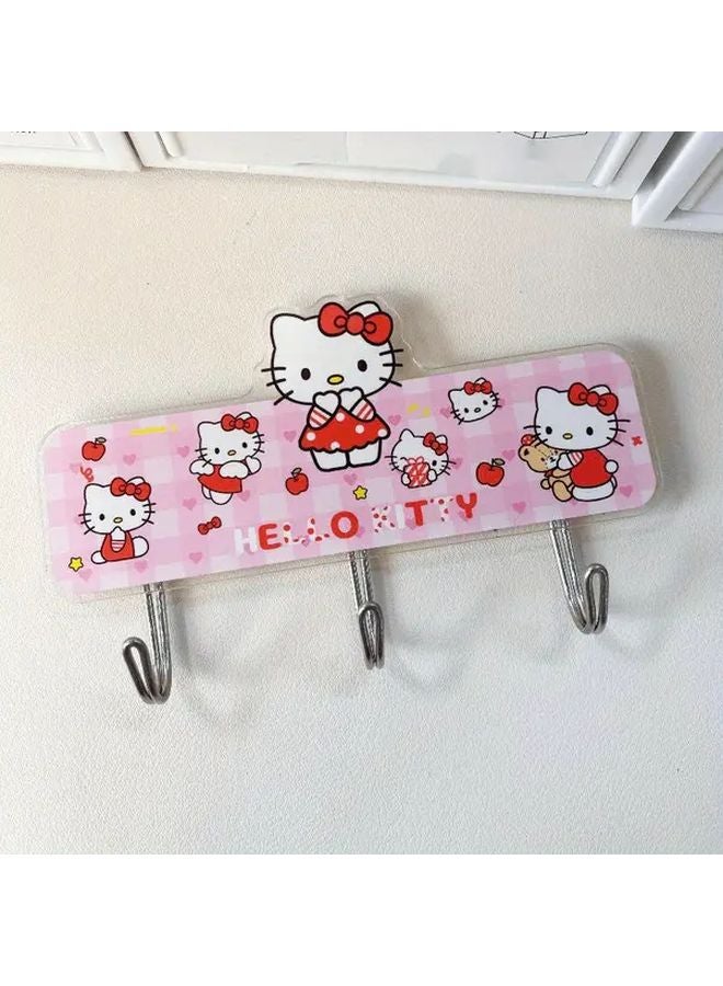 Hello Kitty Melody Wall Hook Adhesive Organizer For Towels Bags Keys Easy Install Pink - Image 4
