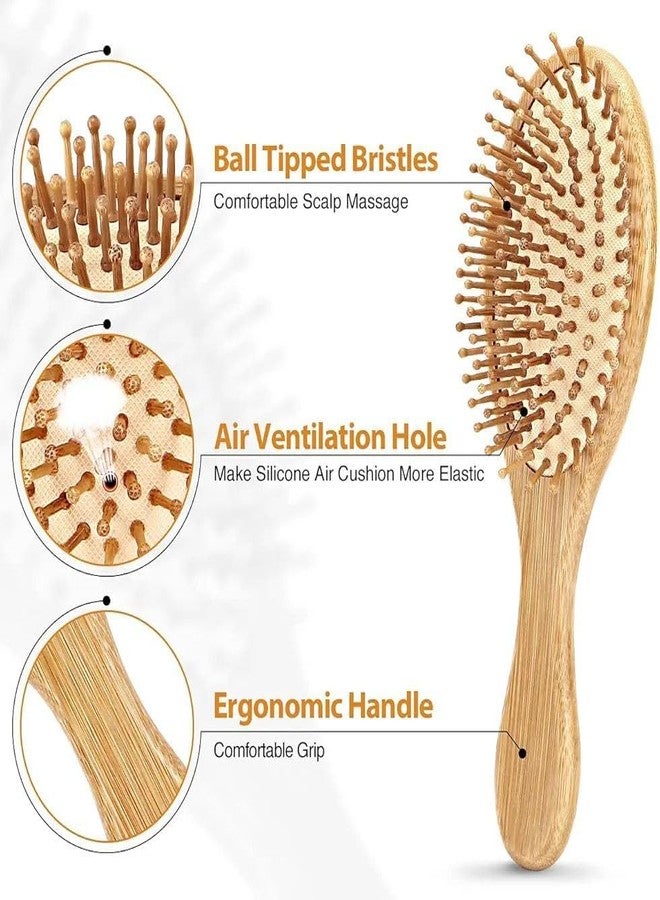 Megika Wooden hair brush for Women & Men - Bamboo wooden Paddle hair brush for men women Curly hair - Bamboo Wooden brush for hair growth with flat paddle brush comb - Image 3