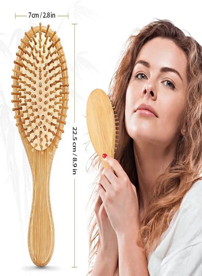 Megika Wooden hair brush for Women & Men - Bamboo wooden Paddle hair brush for men women Curly hair - Bamboo Wooden brush for hair growth with flat paddle brush comb - Image 2