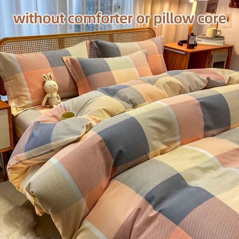 Ruffled Sheet 4pcs Set Bedding Chocolate-Colored Lace Kit Includes 1pc Fitted Sheet, 1pc Duvet Cover, 2pcs Pillowcases - Soft Skin-Friendly Washable Polyester Machine Washable No Comforter Or Pillow Inserts - Image 3