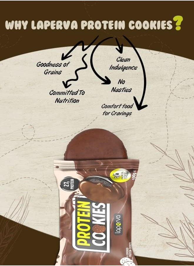 Laperva Protein Cookies - Keto Friendly, Low Calorie, High Protein, Vegetarian, and Cholesterol-Free, Dark Chocolate, 12 Piece Box  - Image 5