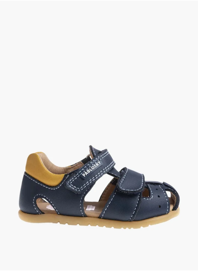 بابلوسكي Boys' Stitch Detail Sandals with Hook and Loop Closure