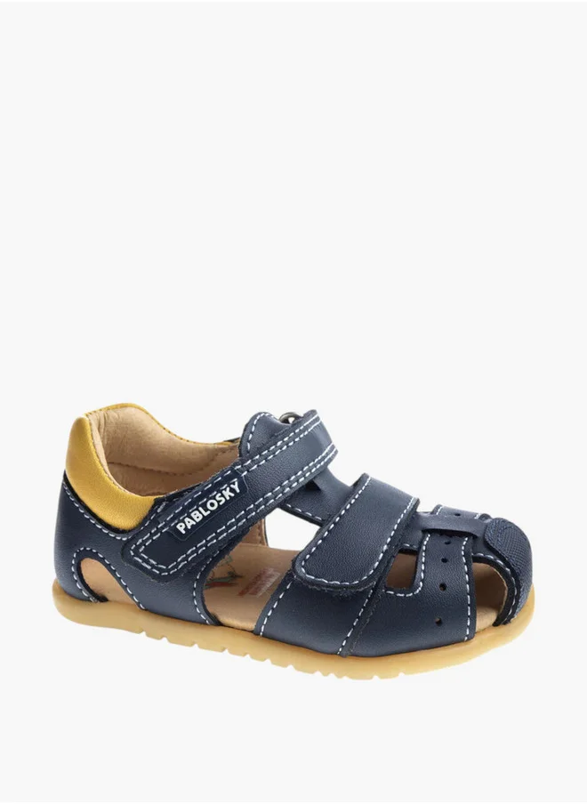 بابلوسكي Boys' Stitch Detail Sandals with Hook and Loop Closure