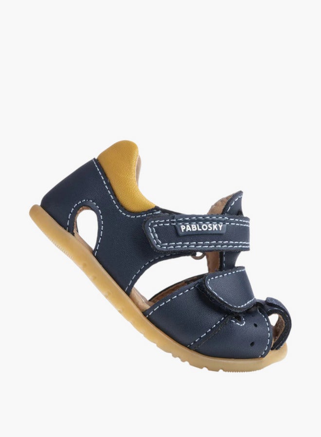 Pablosky Boys' Stitch Detail Sandals with Hook and Loop Closure  - Image 3