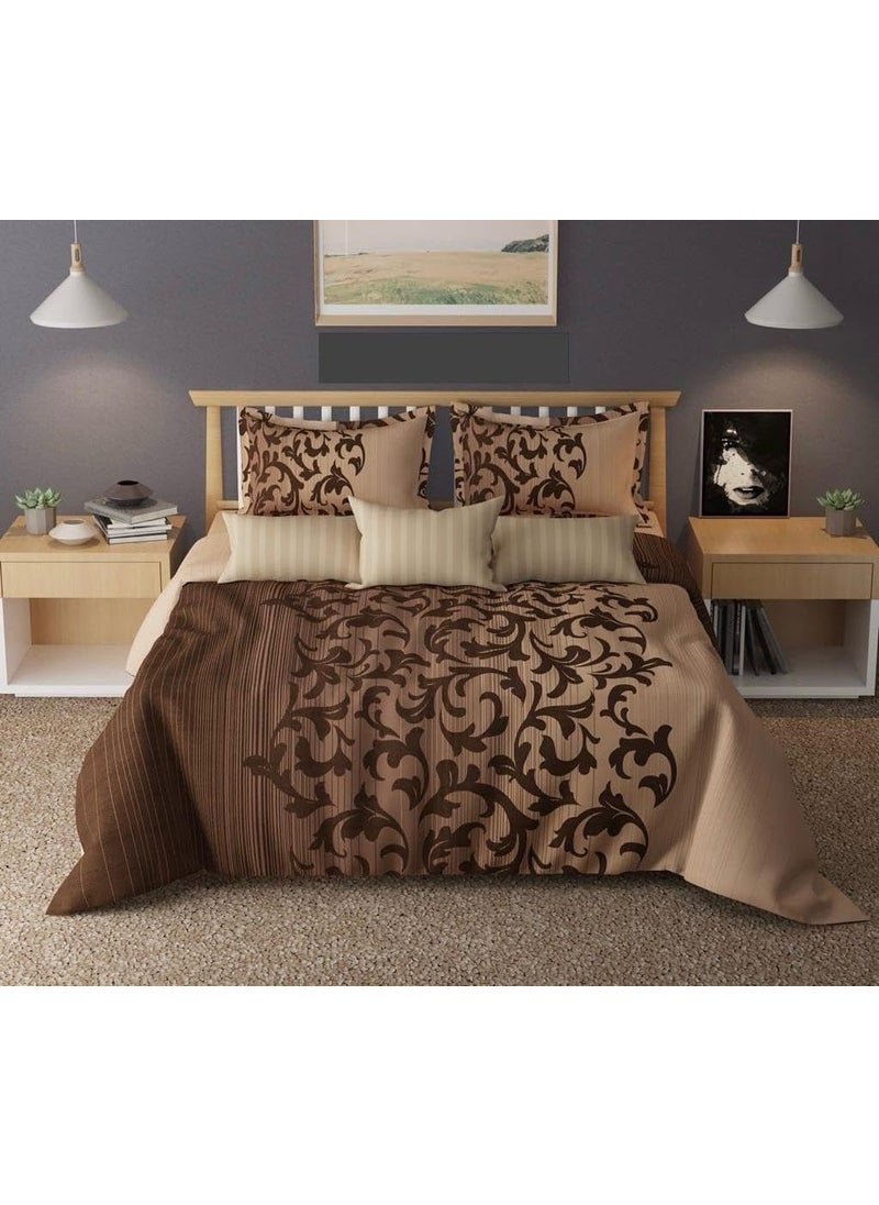 SITTING STYLE Sitting Style Glace Cotton Reversible AC Comforter Set King Size Double Bed with 1 Bedsheet and 2 Pillow Covers Size 90x100 InchColorMulti4Pc Comforter Set  - Image 1