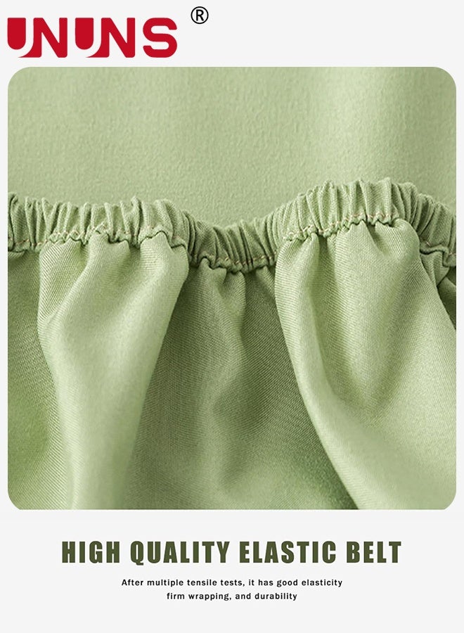 UNUNS Bedding Fitted Sheet,Fits 200x220 CM For King Bed,3 Pcs (1 Fitted Sheet and 2 Pillowcases),200 TC Breathable Hotel Luxury Bed Sheets,25 Cm Deep Pocket,Solid Bed Sheet,Light Green - Image 4