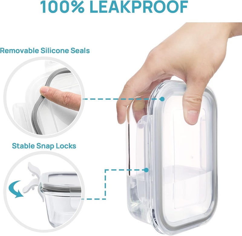 8 Pack Glass Containers Set with Airtight Lids for Food Storage - Image 4