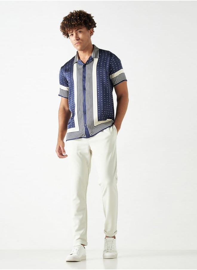 Iconic Iconic All-Over Print Camp Collar Shirt with Short Sleeves  - Image 3
