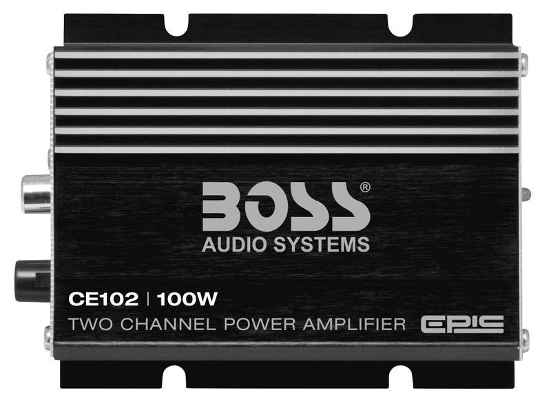 BOSS AUDIO SYSTEMS BOSS Audio Systems CE102 2 Channel Car Amplifier - 100 Watts, Full Range, Class A/B, IC (Integrated Circuit)  - Image 1