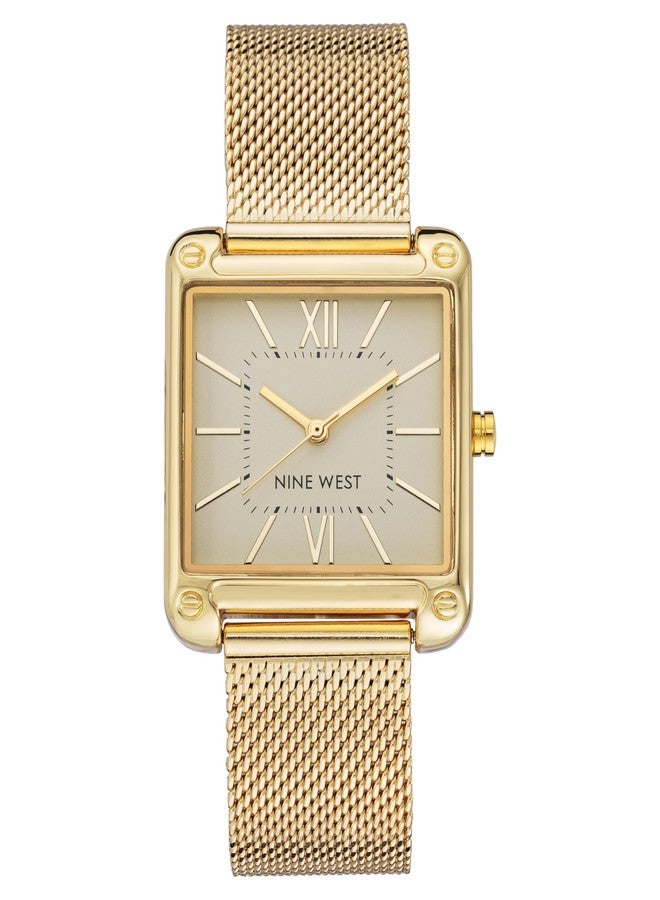 NINE WEST Women'S Mesh Bracelet Watch, Gold, Nw/2090Chgb - Image 1