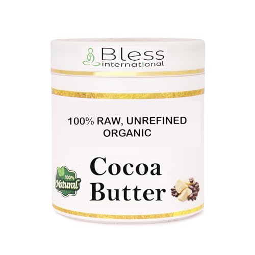 Bless International Organic Raw Cocoa Butter 100% Pure,Natural & Unrefined| Skin Moisturizer For Face, Body & Hair| 1 LBS/450 GM Ivory / White Grade A | DIY Creams, Balms, Lotions, Soaps| Softens Dry & Tough Skin - Image 1