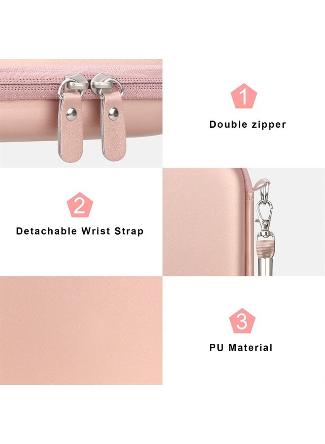 Canboc Hard Carrying Case for KODAK Step Wireless/Kodak Step Slim Instant Mobile Photo Mini Printer, Mesh Bag fits kodak 2"x3" premium zink photo paper and USB Cable, Rose Gold