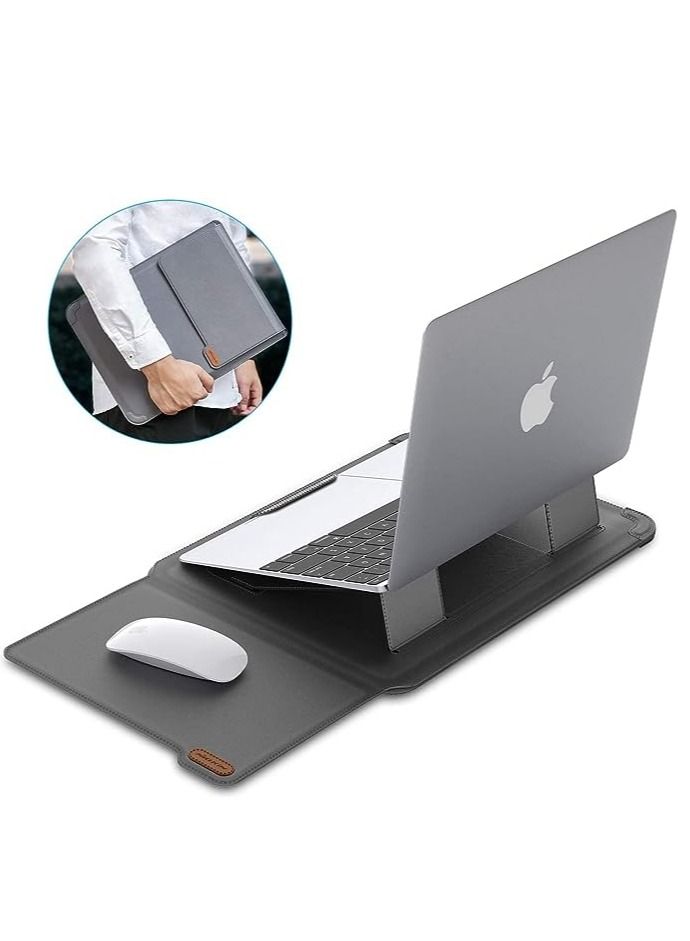 Nillkin Nillkin 14 inch Laptop Sleeve Case Laptop Stand Adjustable, Computer Shock Resistant Bag with Mouse Pad for 13" MacBook Pro and MacBook Air, XPS 13,Surface Book 13.5", 12.9" New iPad Pro 4th 3rd, Gray  - Image 2