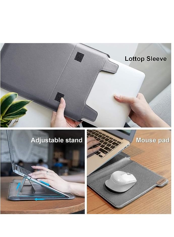 Nillkin Nillkin 14 inch Laptop Sleeve Case Laptop Stand Adjustable, Computer Shock Resistant Bag with Mouse Pad for 13" MacBook Pro and MacBook Air, XPS 13,Surface Book 13.5", 12.9" New iPad Pro 4th 3rd, Gray  - Image 3