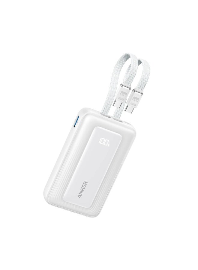 Anker Zolo Power Bank 10,000mAh (10K, 35W, Fast Charging with Built-in Dual USB-C Cables A1680H22 - Image 1