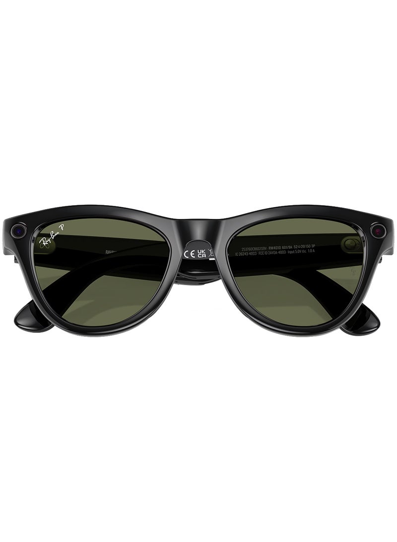 Meta Ray-Ban Skyler RW4010 Polar G-15 Green lens Shiny Black - Image 5