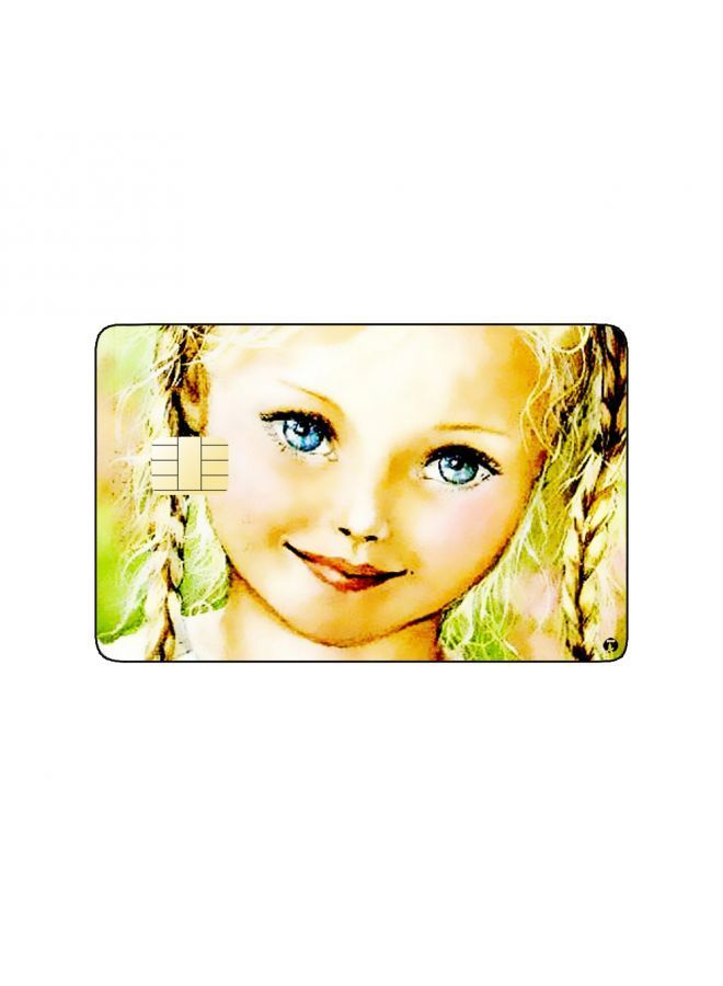 RKN PRINTED BANK CARD STICKER Cute Girl Drawing With Apple - Image 2