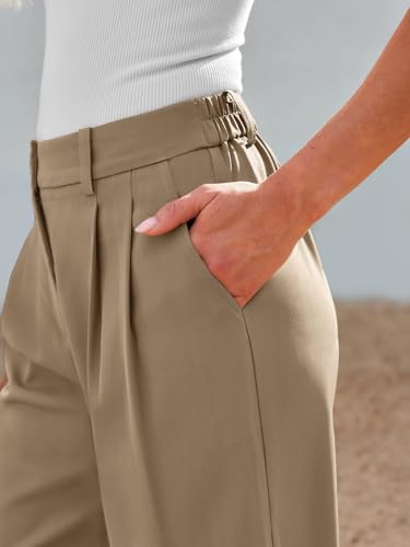 LILLUSORY Wide Leg Dress Work Pants Womens Palazzo Flowy 2025 Fall Spring High Waisted Professional Business Office Interview Travel Outfits Bottom Wear Trousers Dressy Slacks Coffee - Image 4