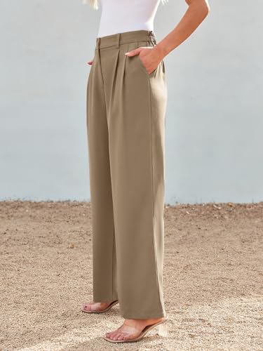 LILLUSORY Wide Leg Dress Work Pants Womens Palazzo Flowy 2025 Fall Spring High Waisted Professional Business Office Interview Travel Outfits Bottom Wear Trousers Dressy Slacks Coffee - Image 3