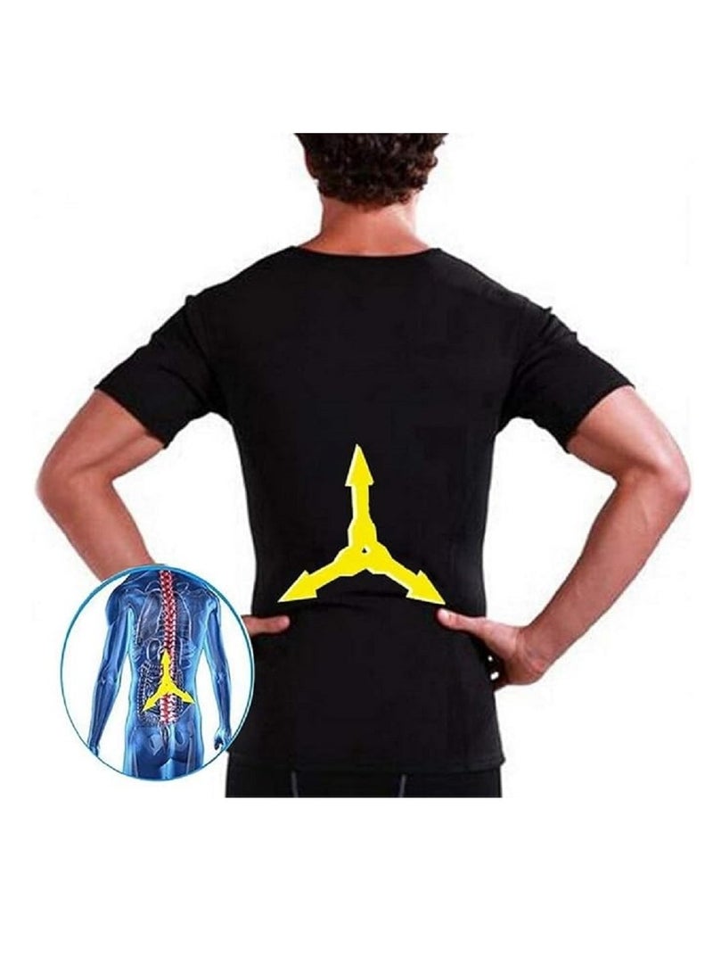 Generic Men's Neoprene Sauna Suit with Short Sleeves: Perfect workout sweat shirt design helps shape the body and promote weight loss, making it the perfect choice for men looking to achieve effective results during training sessions. - Image 3