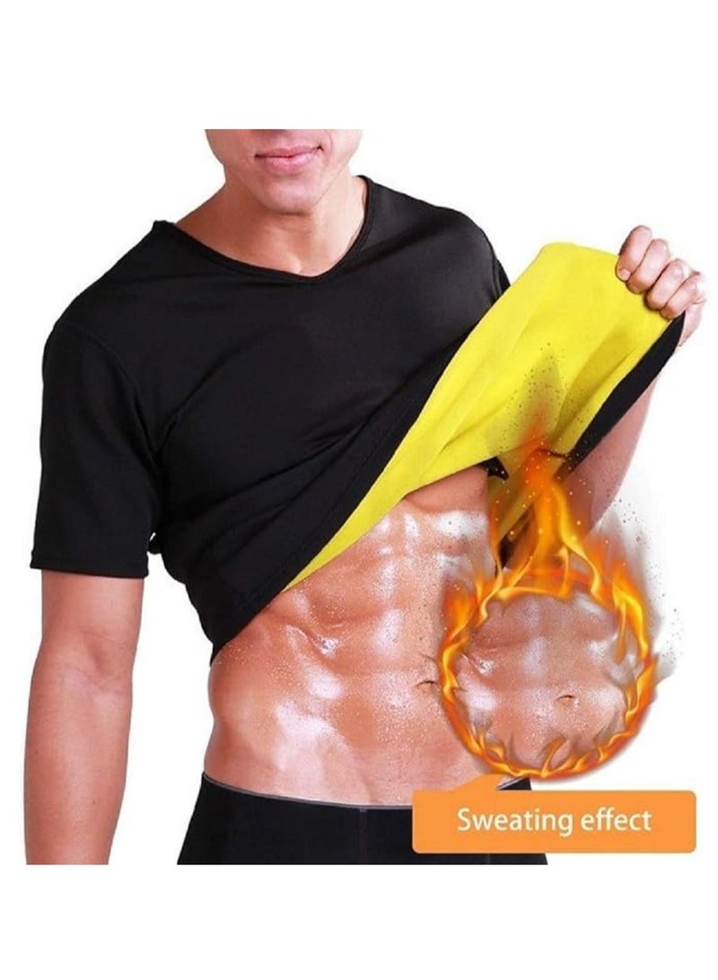Generic Men's Neoprene Sauna Suit with Short Sleeves: Perfect workout sweat shirt design helps shape the body and promote weight loss, making it the perfect choice for men looking to achieve effective results during training sessions. - Image 4