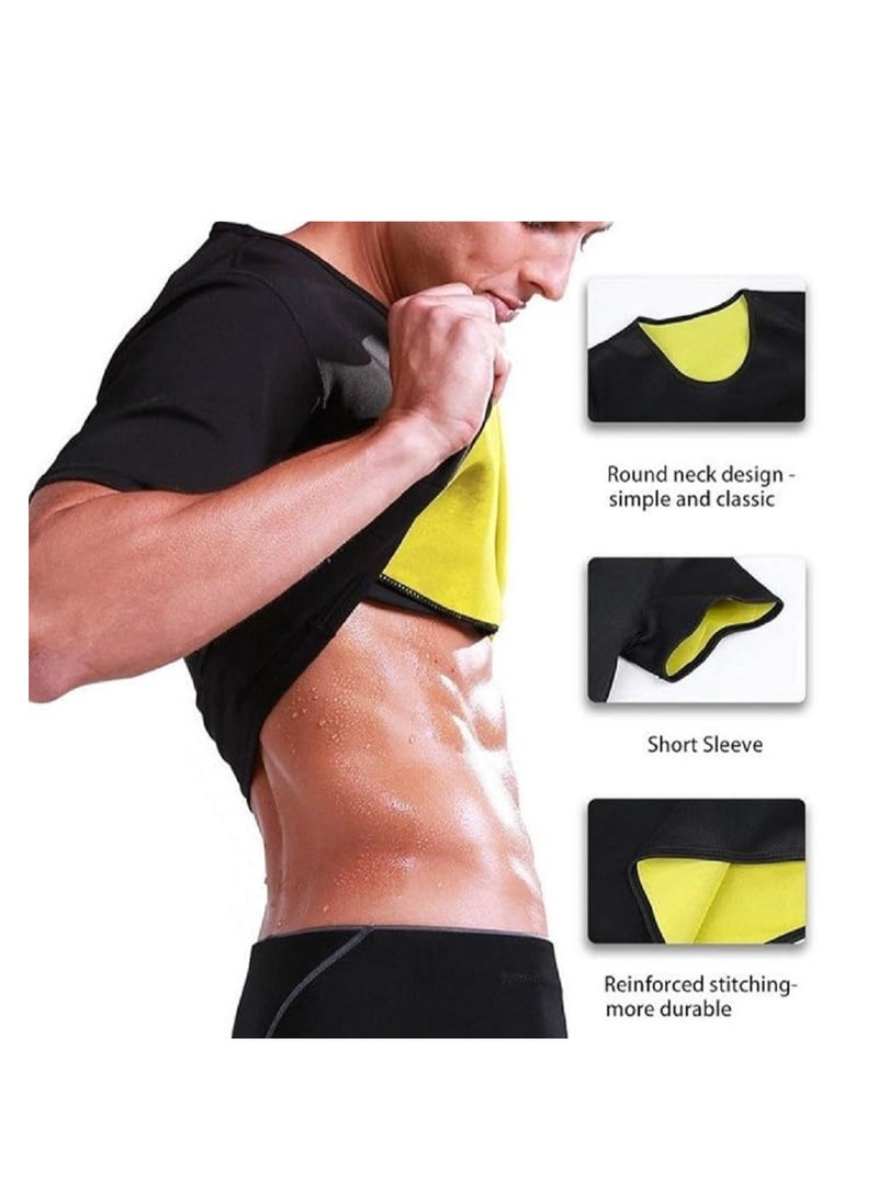 Men's Neoprene Sauna Suit with Short Sleeves: Perfect workout sweat shirt design helps shape the body and promote weight loss, making it the perfect choice for men looking to achieve effective results during training sessions.