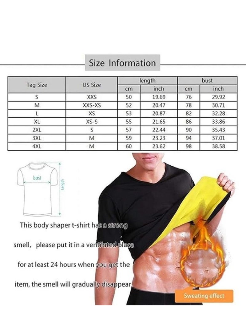 Men's Neoprene Sauna Suit with Short Sleeves: Perfect workout sweat shirt design helps shape the body and promote weight loss, making it the perfect choice for men looking to achieve effective results during training sessions.