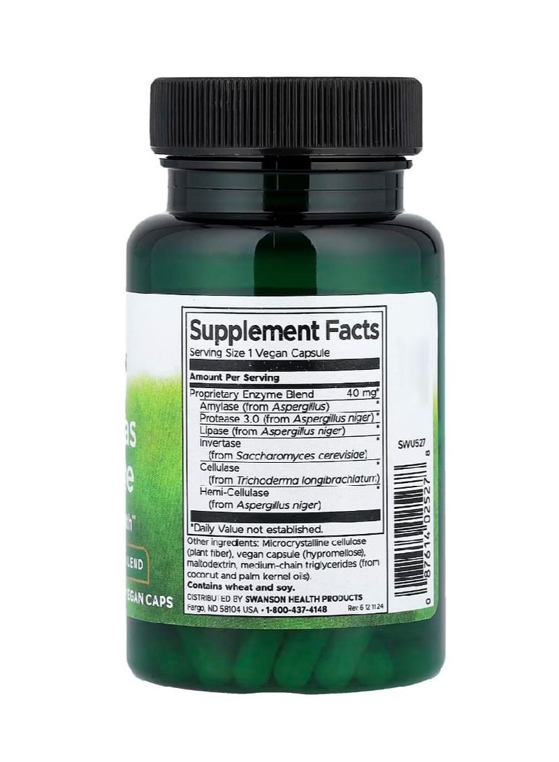 سوانسون مزيج إنزيم مضاد للغازات عالي الفعالية، 90 كبسولة نباتية - Image 2