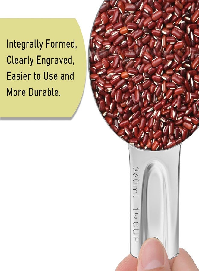 BERYLER 1PCS 1-1/2Cup (360ml, 12oz) Single Measuring Cup, Stainless Steel Measure Scoop, Metric and US Measurement, Dishwasher Safe - Image 3