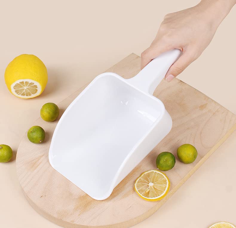 ليزنيرزم قطعة واحدة من مغرفة الثلج البلاستيكية، مجرفة ثلج بلاستيكية، مغرفة يد بلاستيكية، مغرفة ثلج، مغرفة حبوب القهوة، مغرفة الحلوى، لشريط المنزل، المطبخ، المطعم، 9 × 3.7 × 2.36 بوصة، صغيرة بيضاء - Image 2