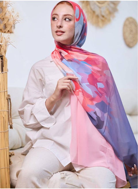Digital Chiffon Crepe Scarf - Multicolor Hijab Scarf