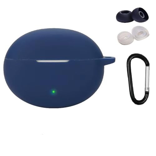 Printme Compatible for Oneplus Nord Buds 3 Pro, Case Cover Silicone, Soft Shockproof Protective Cover with Metal Keychain [Earbuds Not Included] (Blue) - Image 1