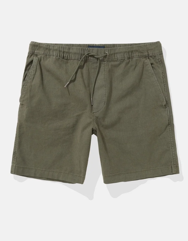 American Eagle AE Flex 8" Lived-In Linen-Blend Trekker Short