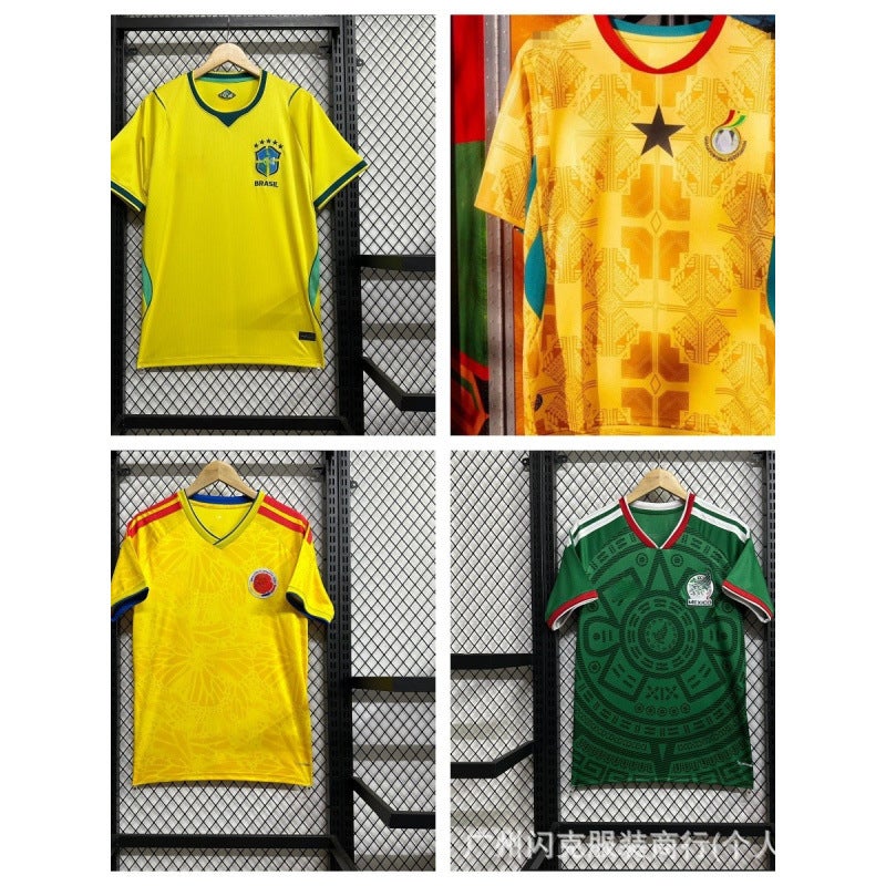 2627 كأس العالم لكرة القدم المنتخب الوطني بأكمام قصيرة البرازيل المكسيك غانا البرتغال إسبانيا كرة القدم - Image 2
