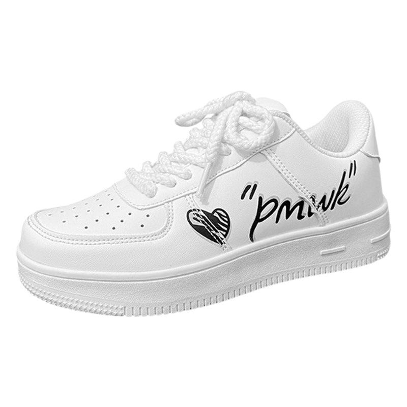 New Niche Graffiti Sneakers Lovers All-match Students Retro Men''s Shoes Casual Sports Shoes Women''s White Shoes - Image 2