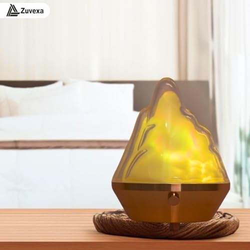 Zuvexa Classic Mountain Table Lamp - Acrylic Flame Mountain Lamp, Dynamic Atmosphere LED Light with Remote & Touch Control, 16-Color Changing Night Lamp for Home & Bedroom Decor - Image 5