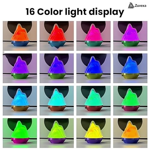 Zuvexa Classic Mountain Table Lamp - Acrylic Flame Mountain Lamp, Dynamic Atmosphere LED Light with Remote & Touch Control, 16-Color Changing Night Lamp for Home & Bedroom Decor - Image 4